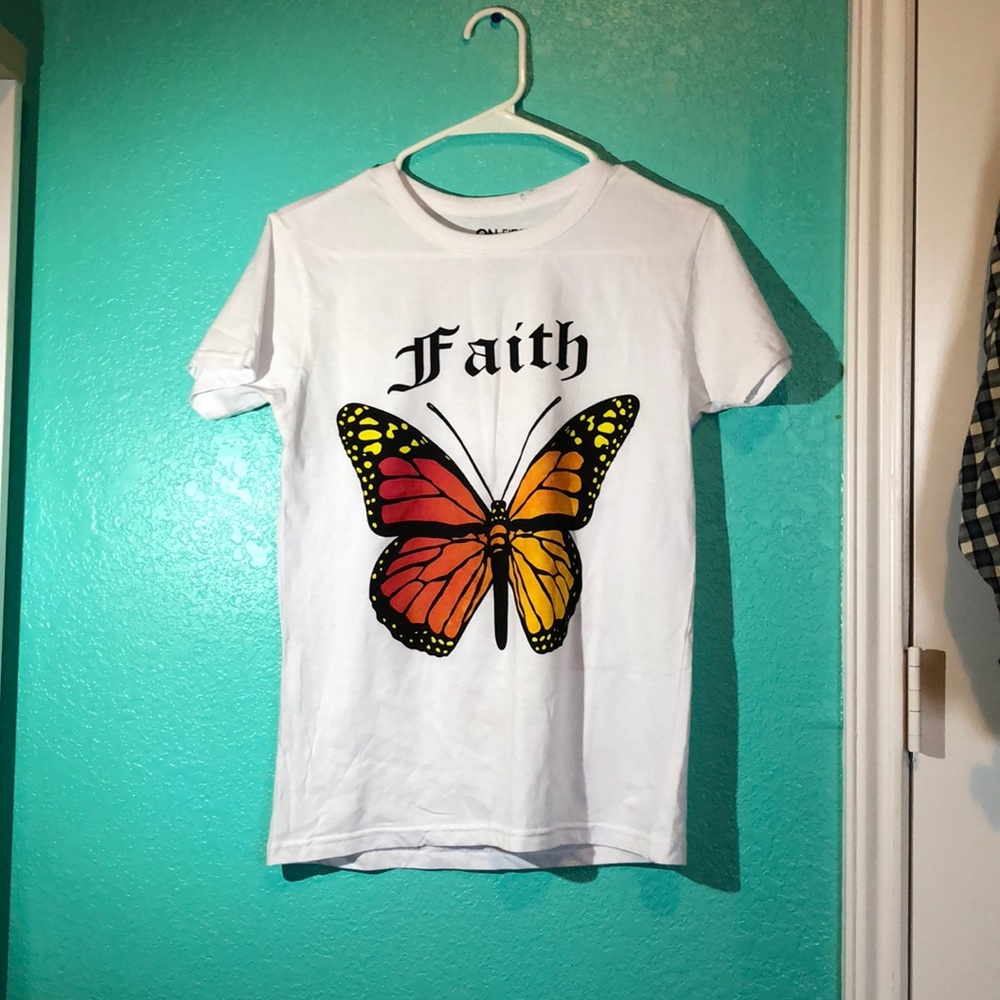 faith text t shirt